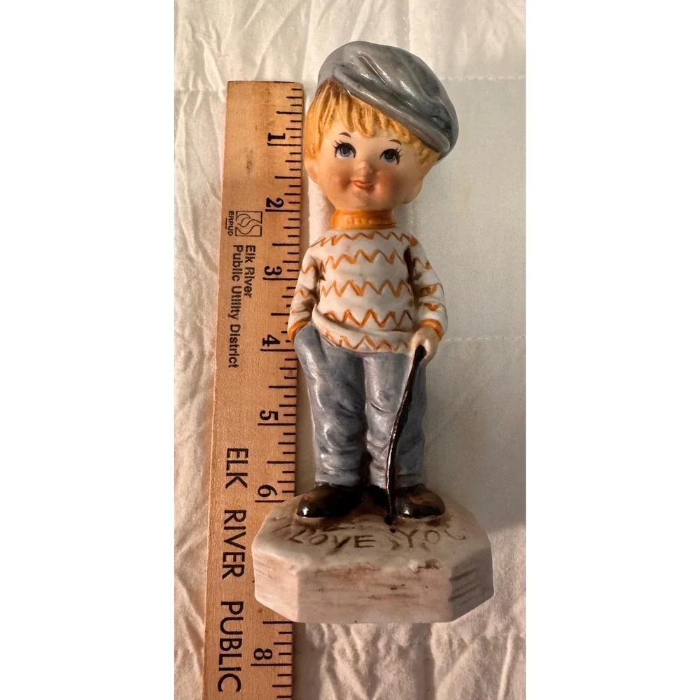 Fran Mar Moppets Boy Figurine I Love‎ You 1971 Vintage Collectible Decor